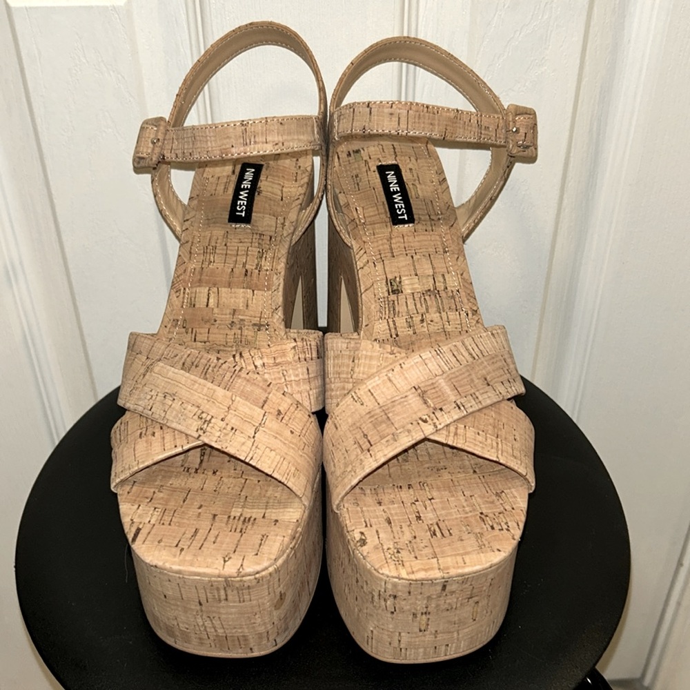 Cork Platform Sandals Size 12 - Picture 3 of 7